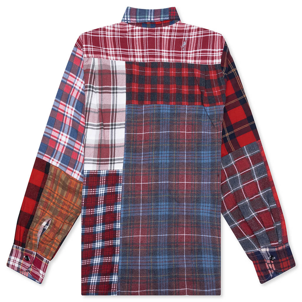Straight Hem Flannel Shirt - Assorted - Image 2