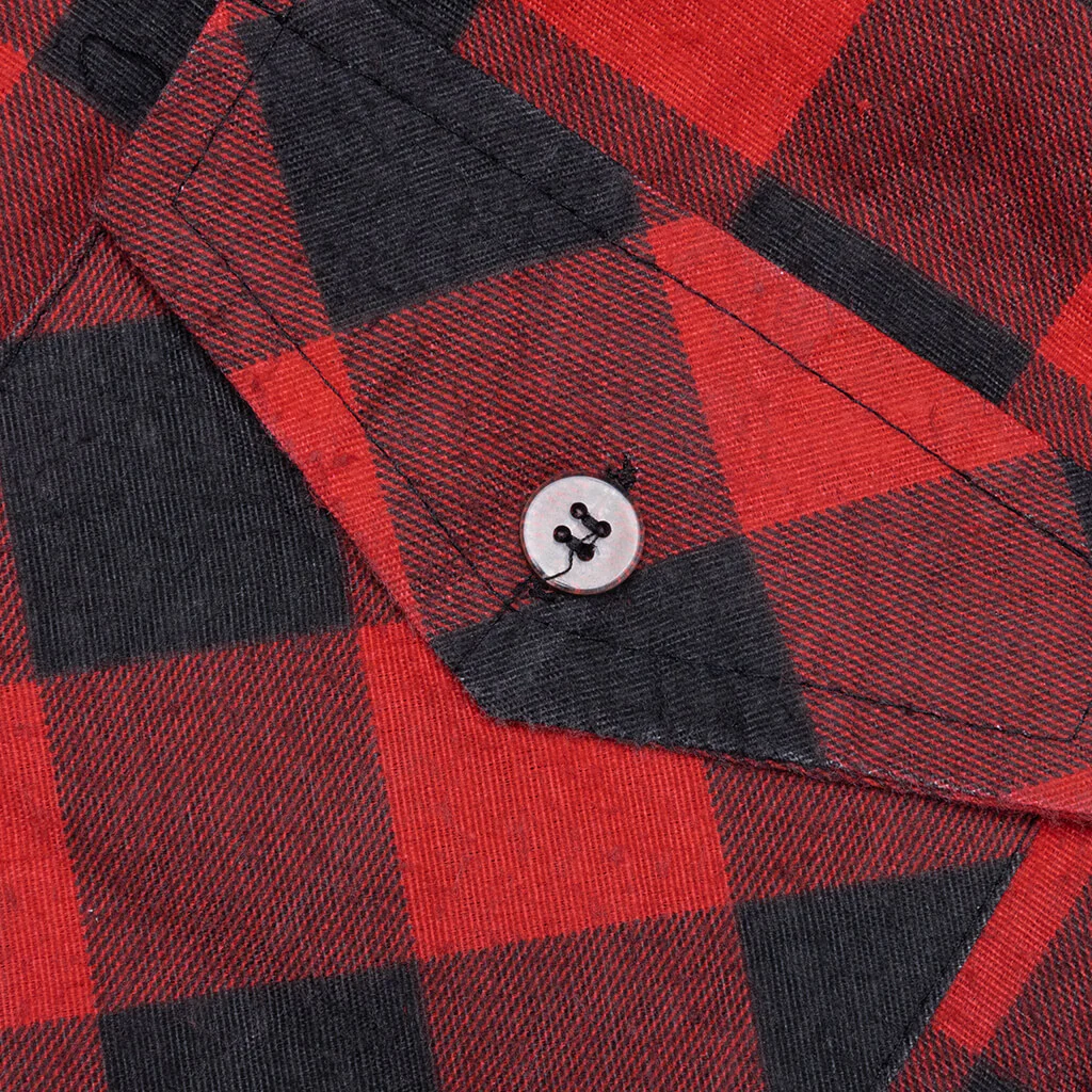 Straight Hem Flannel Shirt - Assorted - Image 4
