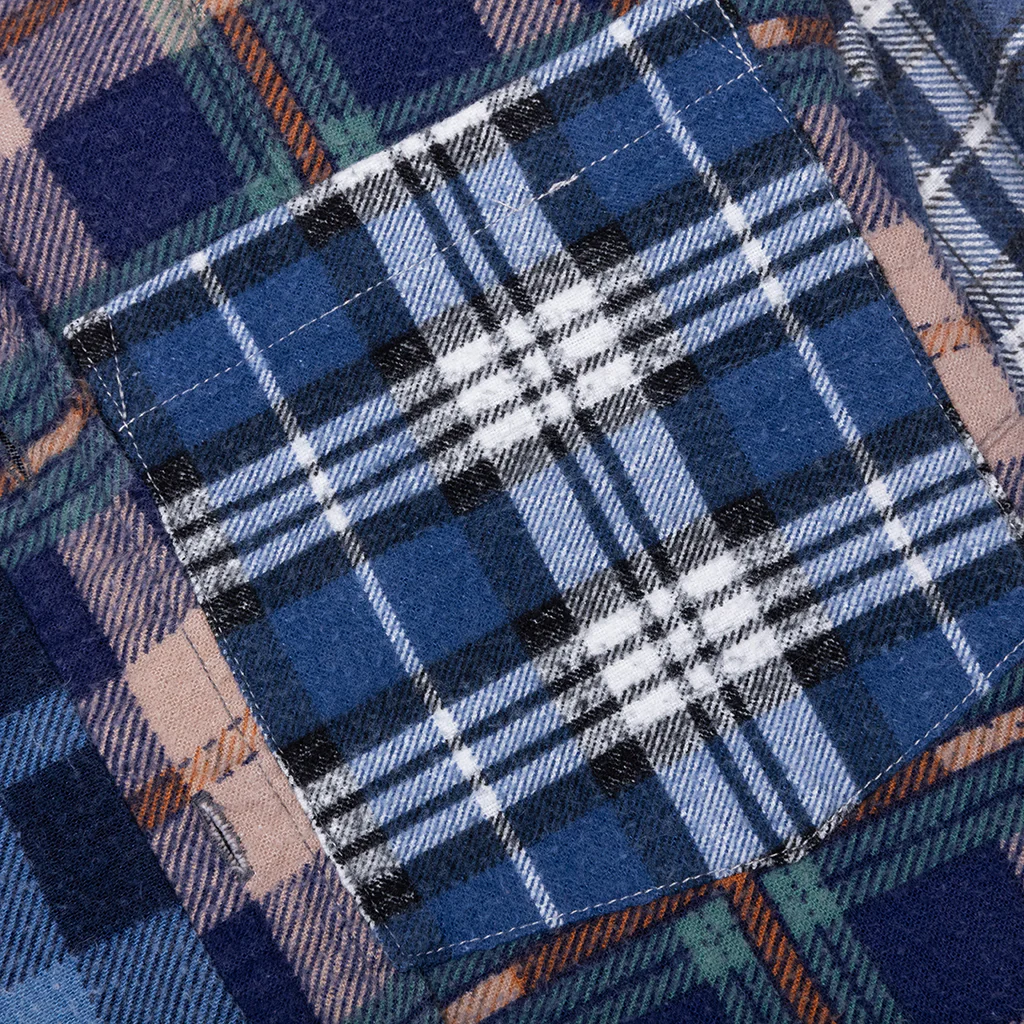 Straight Hem Flannel Shirt - Assorted - Image 4