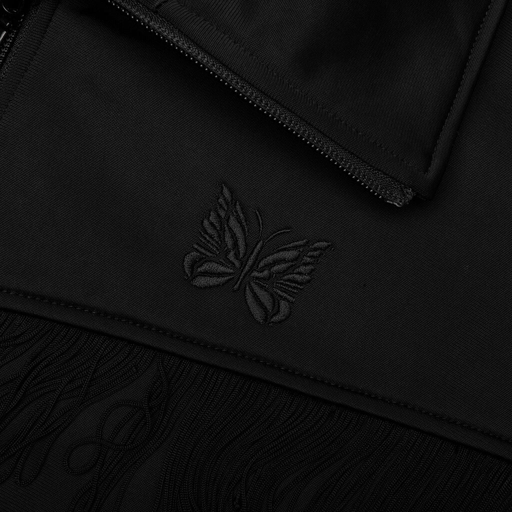 Tricot Jersey Fringe Track Jacket - Black - Image 3