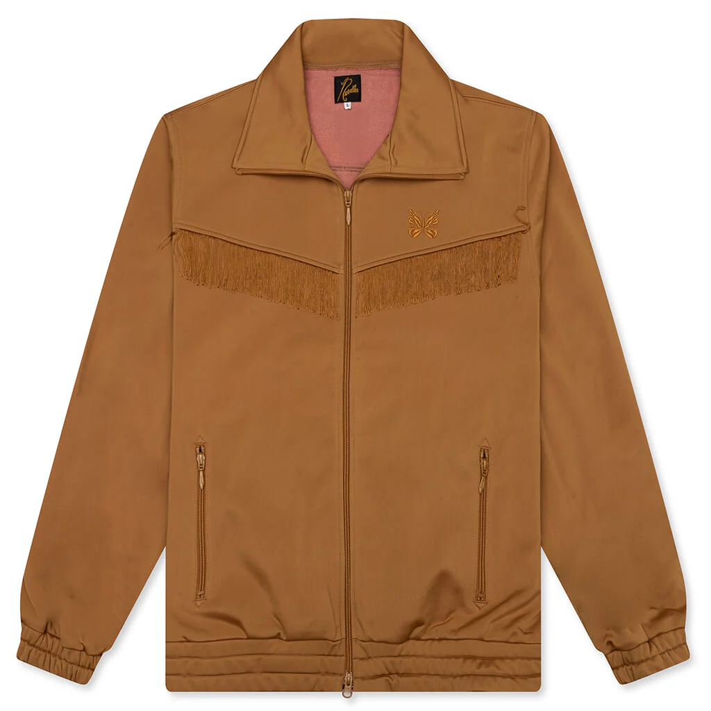 Tricot Jersey Fringe Track Jacket - Gold