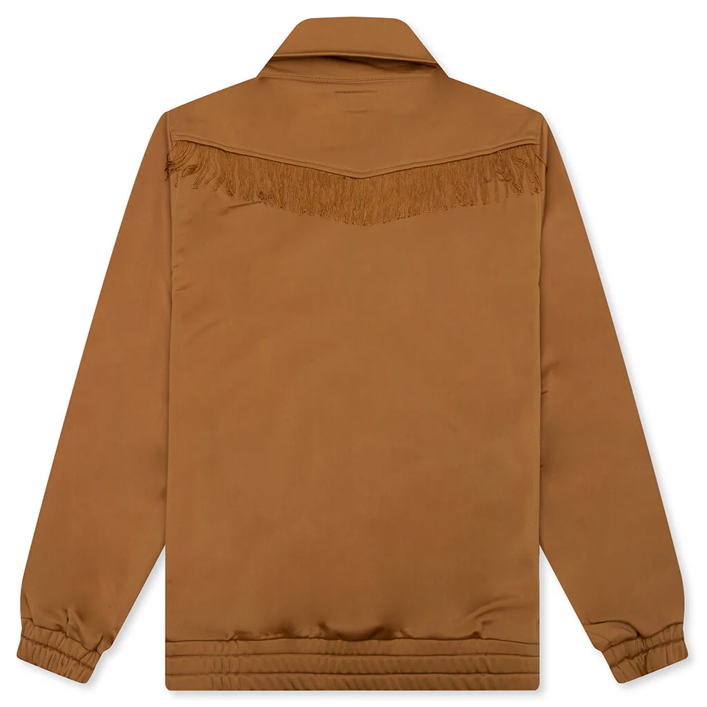 Tricot Jersey Fringe Track Jacket - Gold - Image 2
