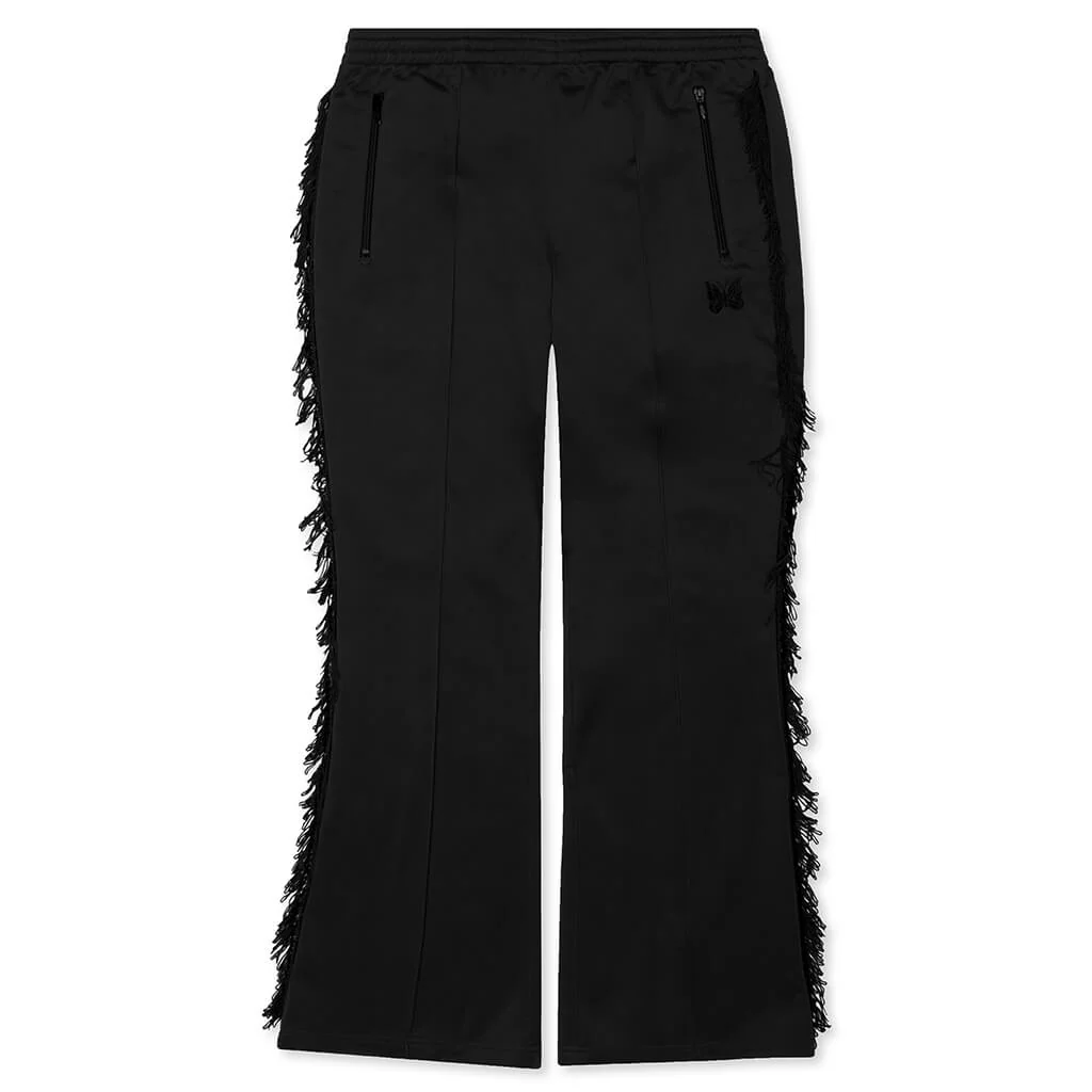 Tricot Jersey Fringe Track Pant - Black