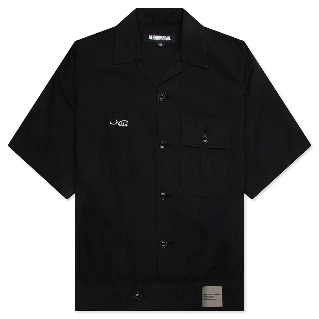 Belted Officer S/S Shirt - Black