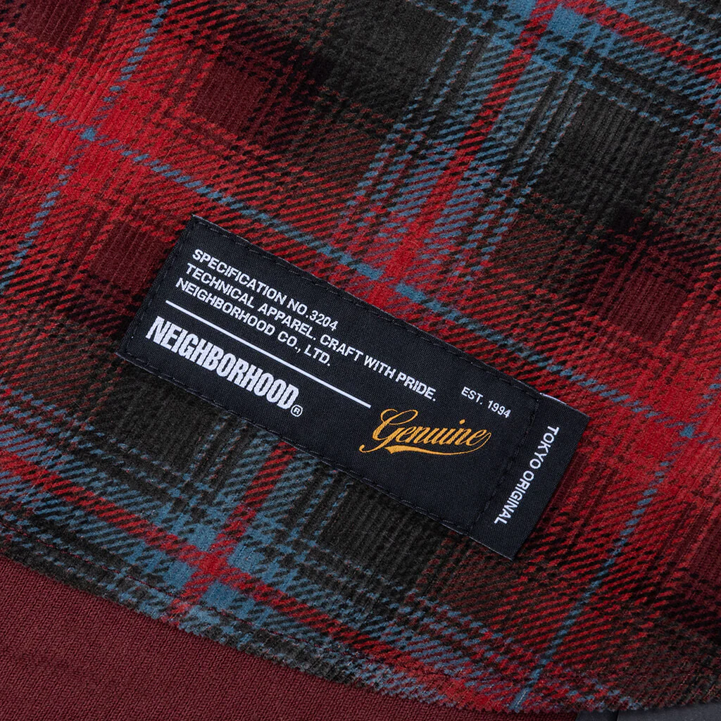 Corduroy Check Shirt L/S - Red - Image 4