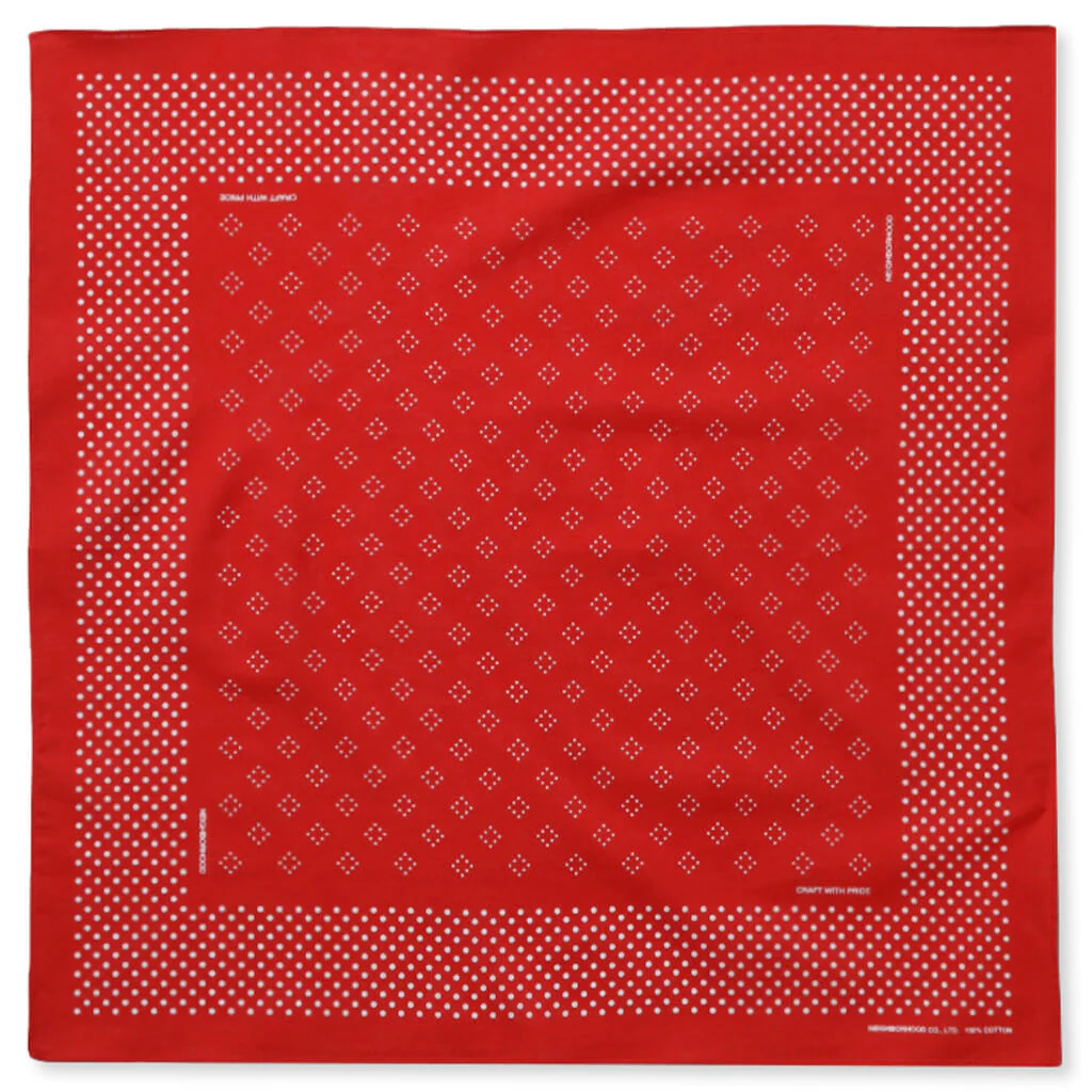 Dot Pattern Bandana - Red