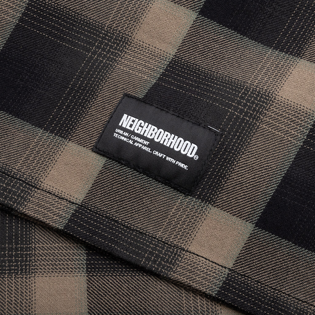 Half Hombre Check Shirt L/S - Beige - Image 5
