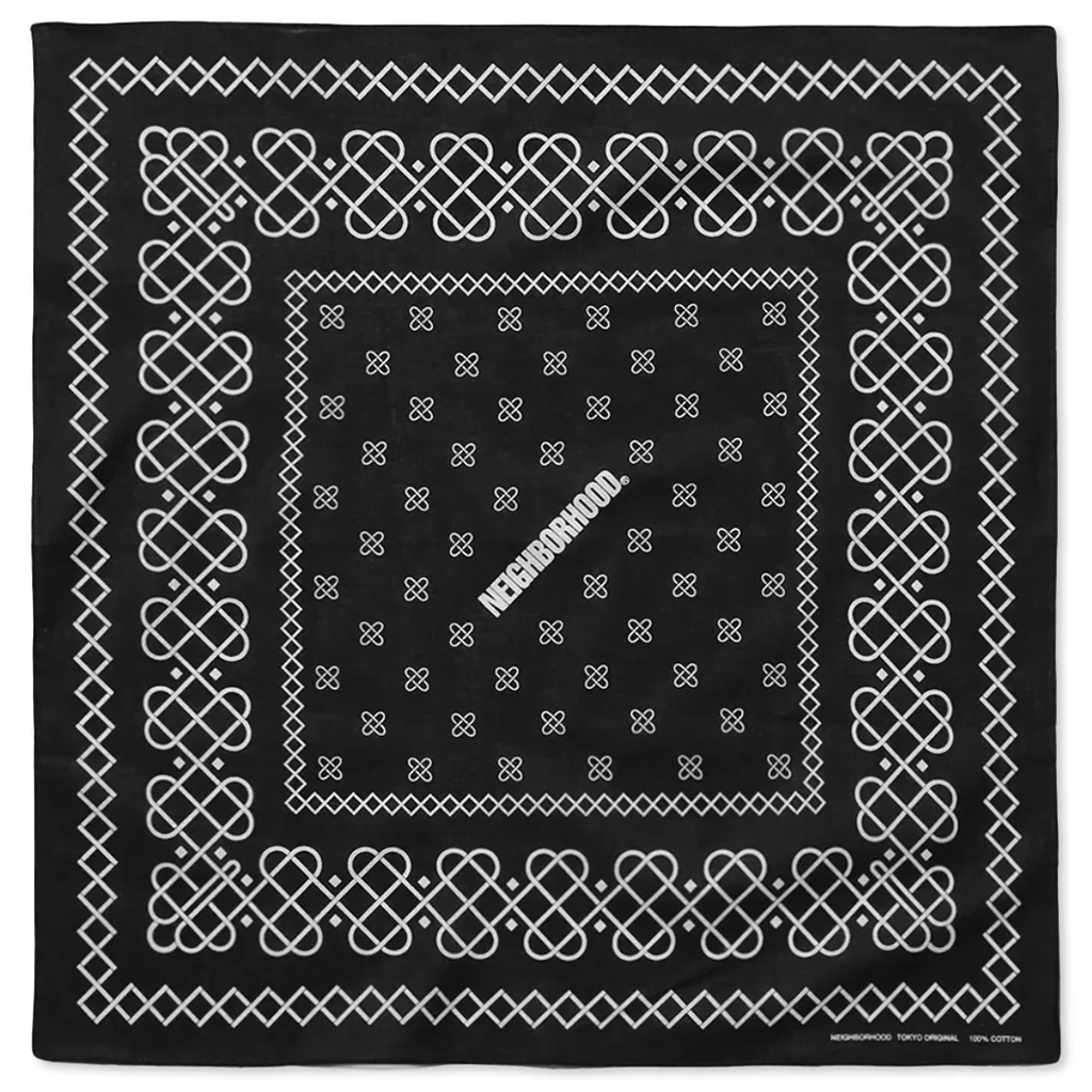 Line Pattern Bandana - Black