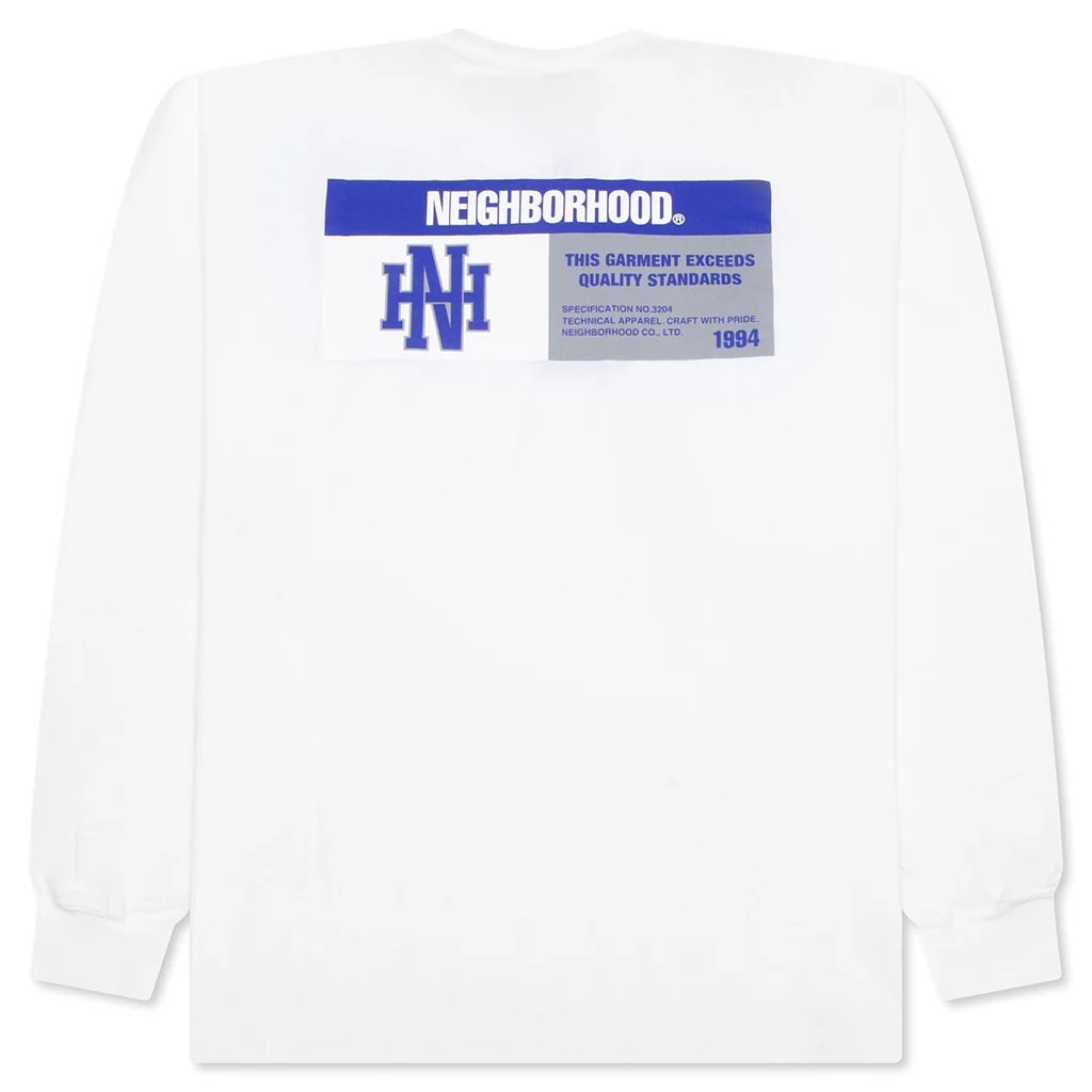 NH L/S Tee 8 - White/Blue - Image 2