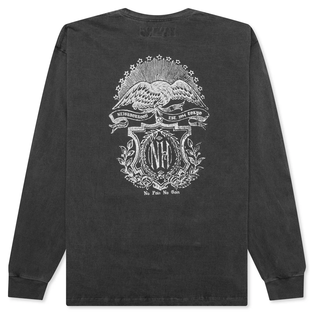 Pigment Dyed Crewneck L/S - Black - Image 2