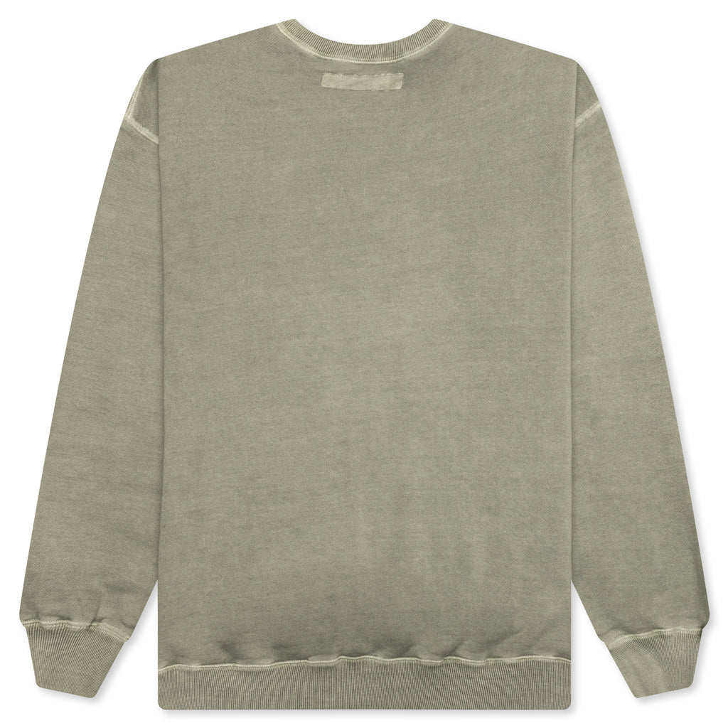 Pigment Dyed Sweat Shirt L/S - Olive - Image 2