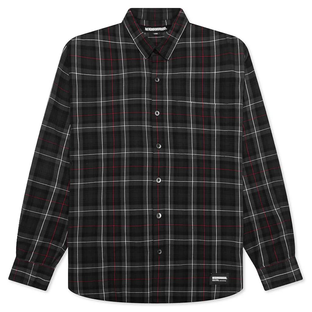 Tartan Check L/S Shirt - Black