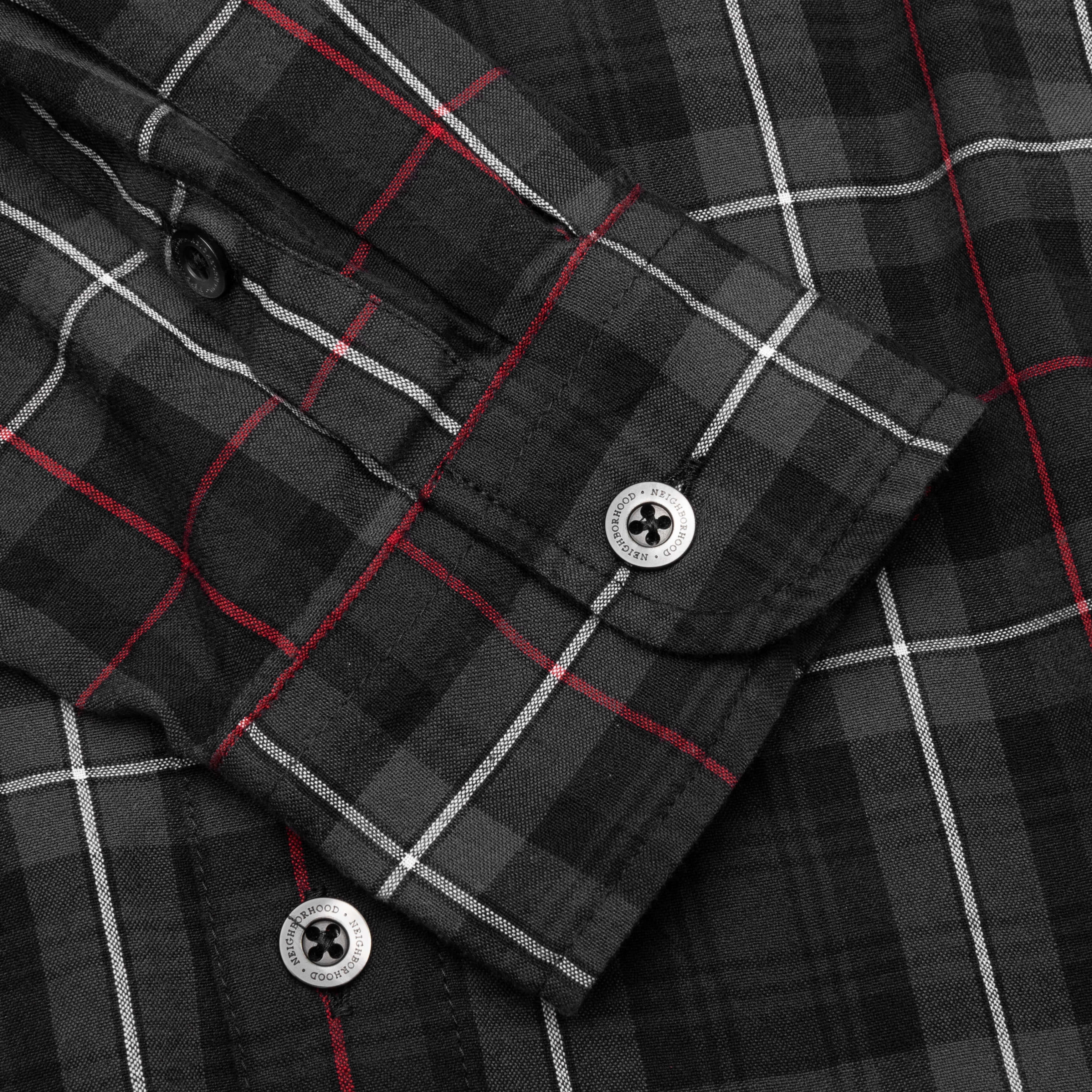 Tartan Check L/S Shirt - Black - Image 5