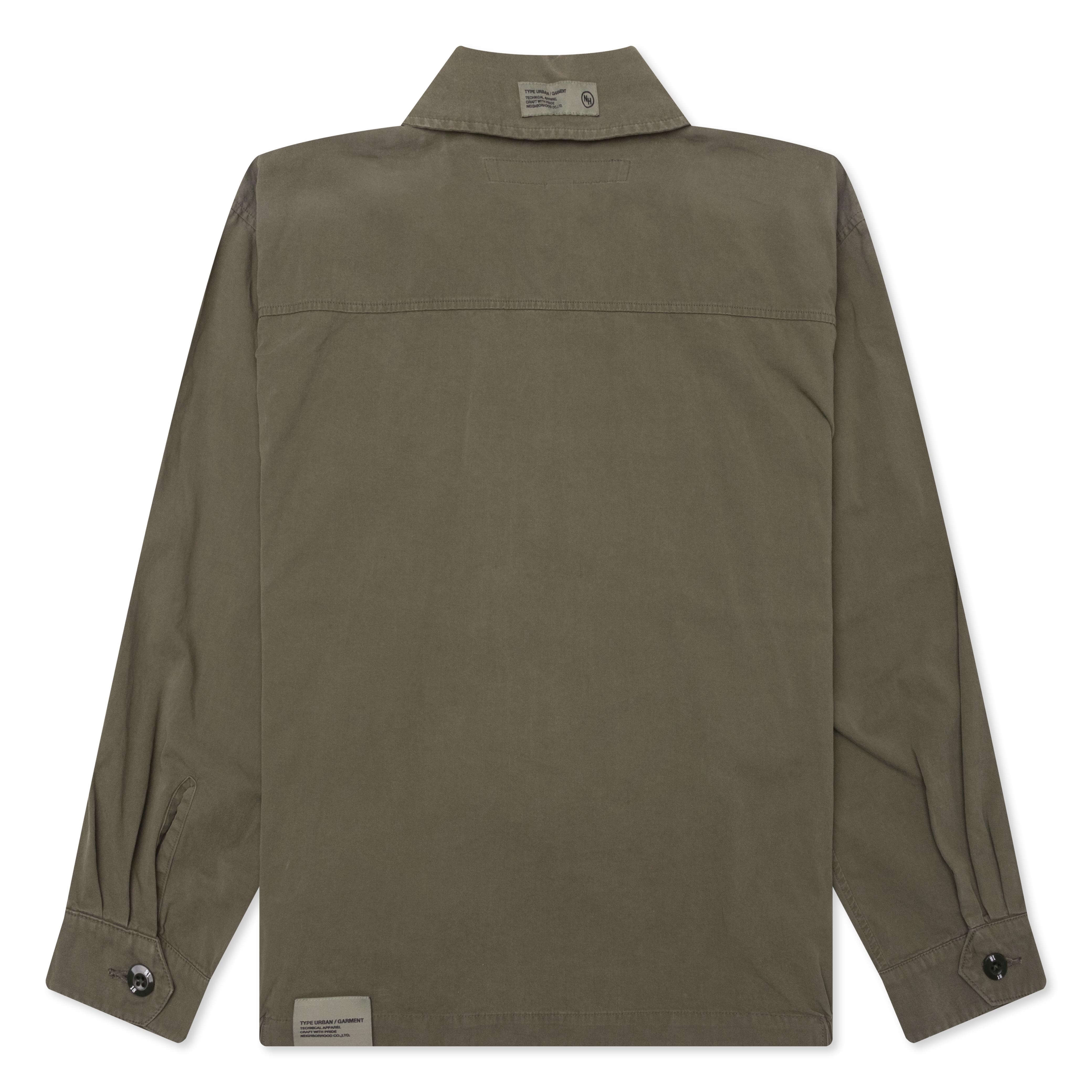 Washed Zip Work Jacket - Olive Drab - Image 2
