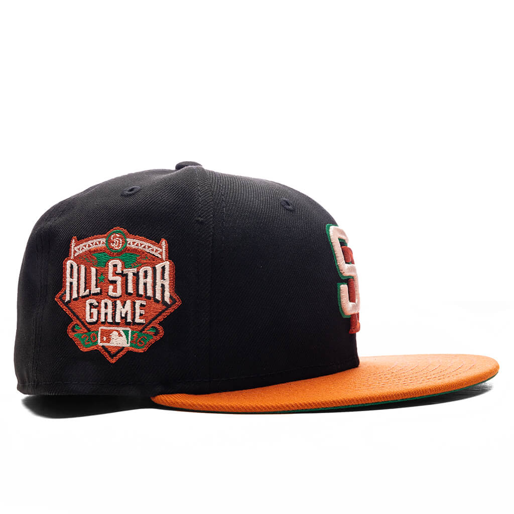 FEATURE x New Era 59FIFTY Fitted SD Padres Cooperstown - Black/Fight Orange/Twill Green - Image 3
