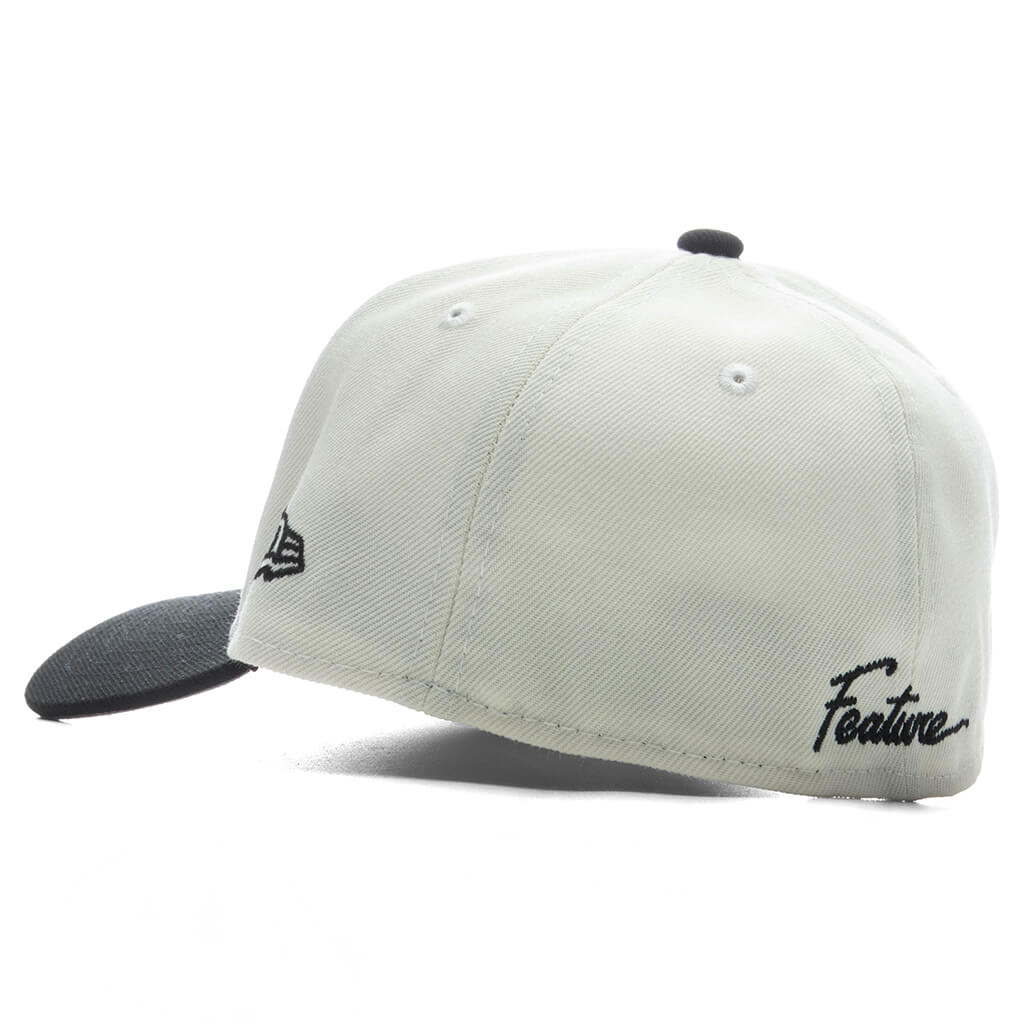 FEATURE x New Era 59FORTY Curved A-Frame Fitted Old English F - Chrome/Black - Image 4