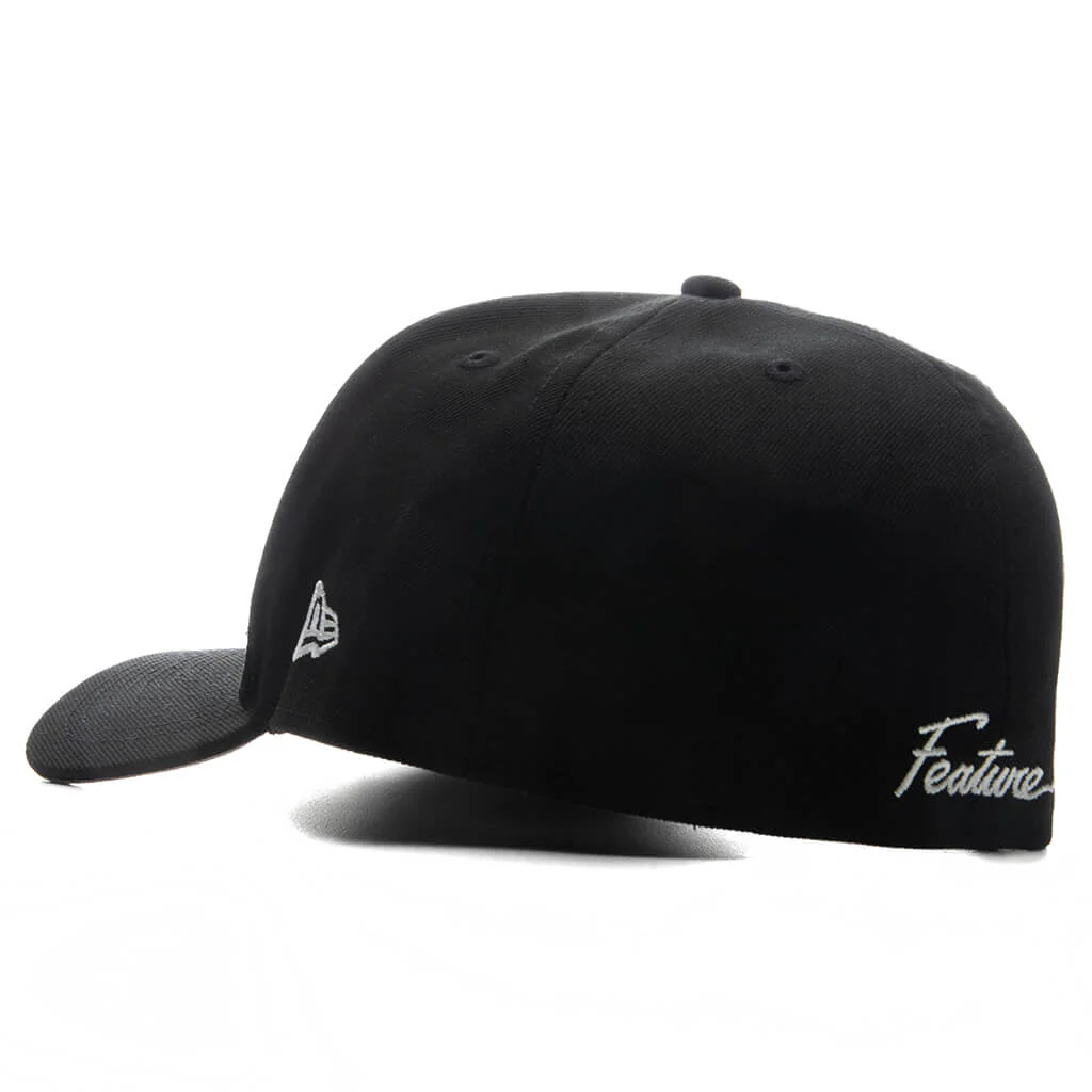 FEATURE x New Era 59FORTY Curved A-Frame Old English F - Black - Image 4
