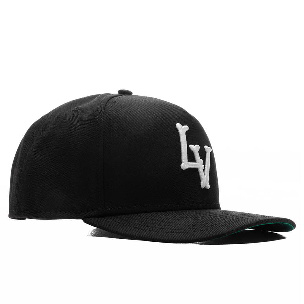FEATURE x New Era 9FIFTY A-Frame Snapback Curve 'LV' Bones - Black/Twill Green - Image 3