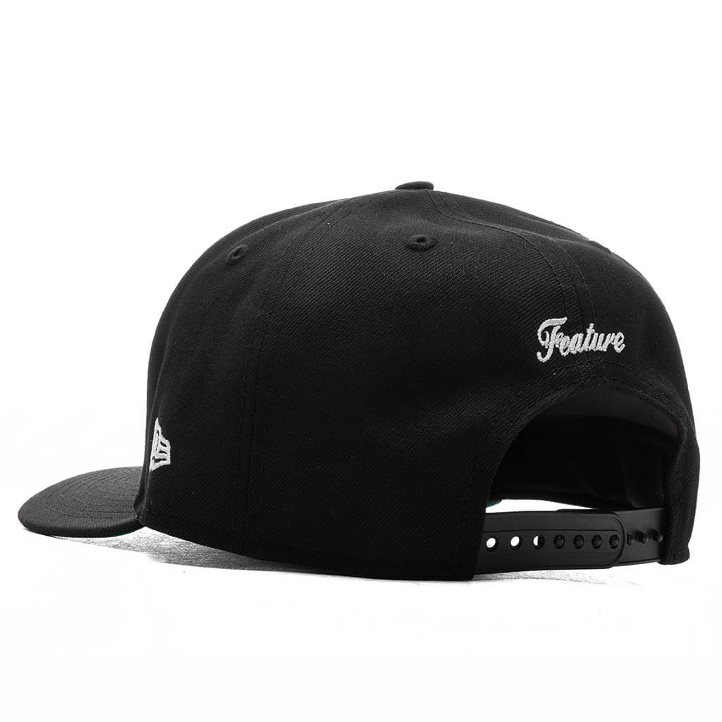 FEATURE x New Era 9FIFTY A-Frame Snapback Curve 'LV' Bones - Black/Twill Green - Image 4