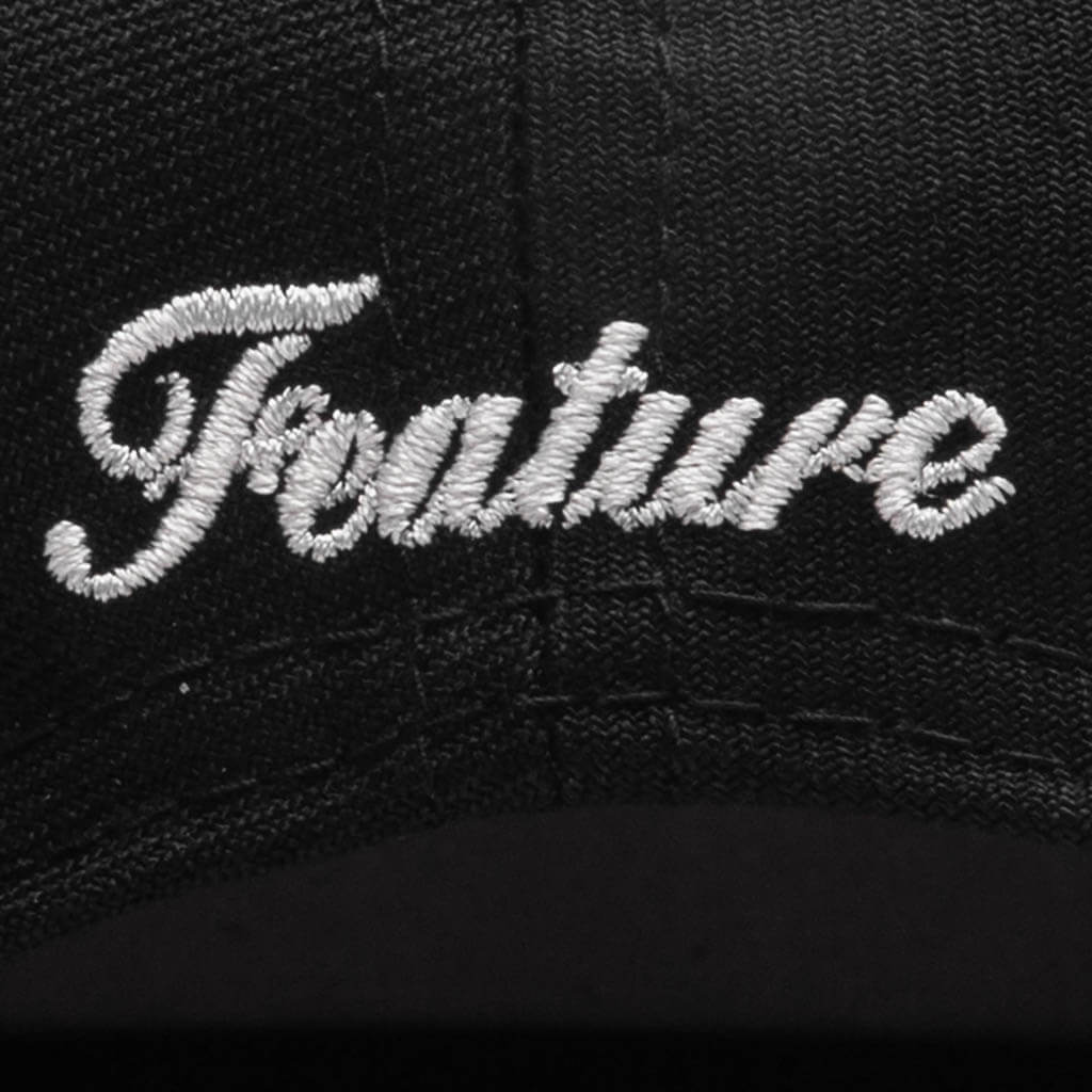 FEATURE x New Era 9FIFTY A-Frame Snapback Curve 'LV' Bones - Black/Twill Green - Image 5