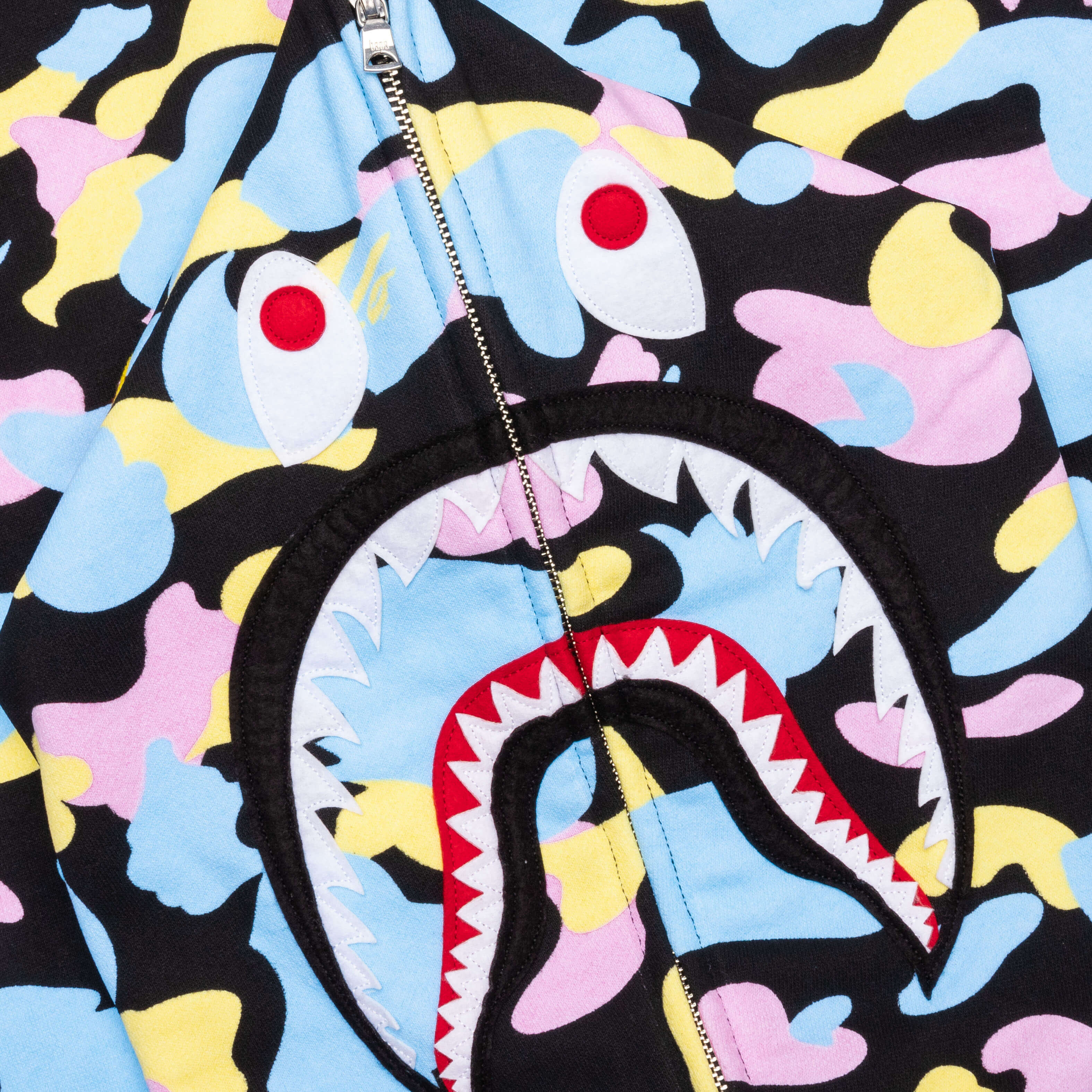 New Multi Camo 2nd Shark Full Zip Hoodie - Black - Image 3