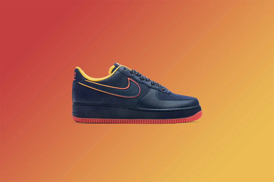 Air Force 1 '07 LV8 'Retro Lettering' - Midnight Navy/Light Crimson/Blue Void/University Gold - Image 5