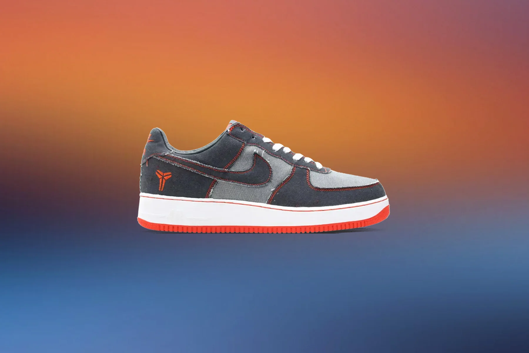 Nike x Kobe Bryant Air Force 1 Low 'Denim' - Obsidian/Safety Orange/White - Image 7