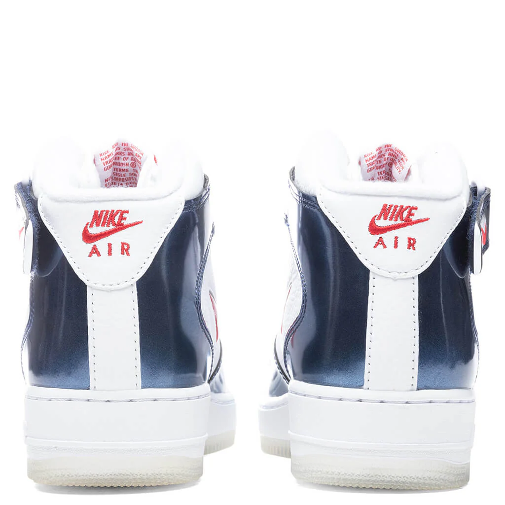 Air Force 1 Mid QS "Independence Day" - White/University Red/Midnight Navy - Image 4