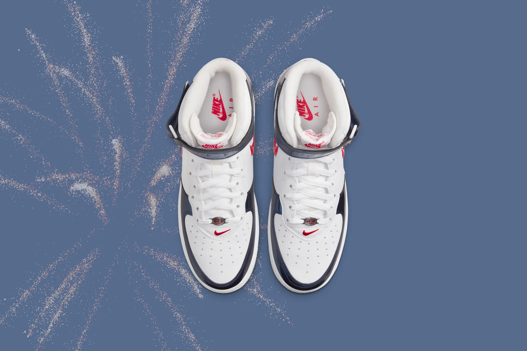 Air Force 1 Mid QS "Independence Day" - White/University Red/Midnight Navy - Image 8