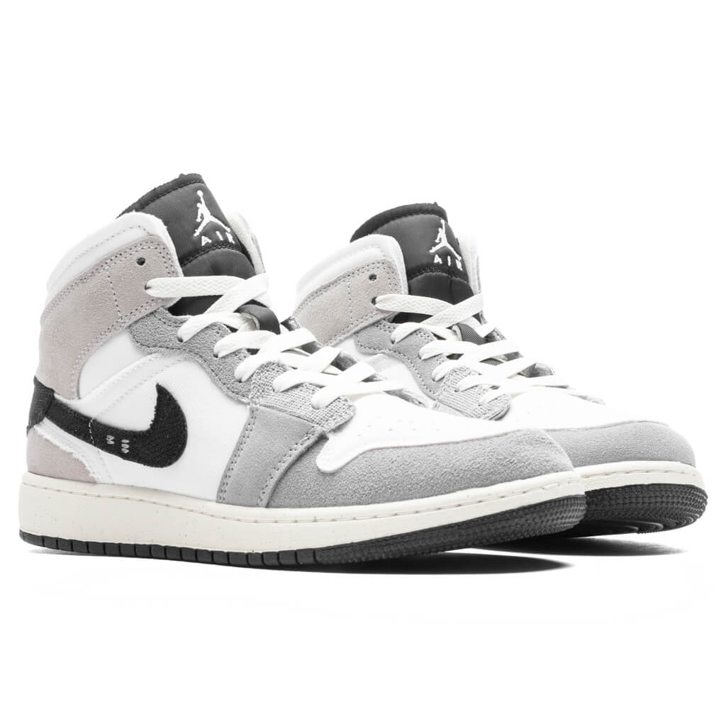 Air Jordan 1 Mid SE (GS) - Cement Grey/Black/White - Image 2