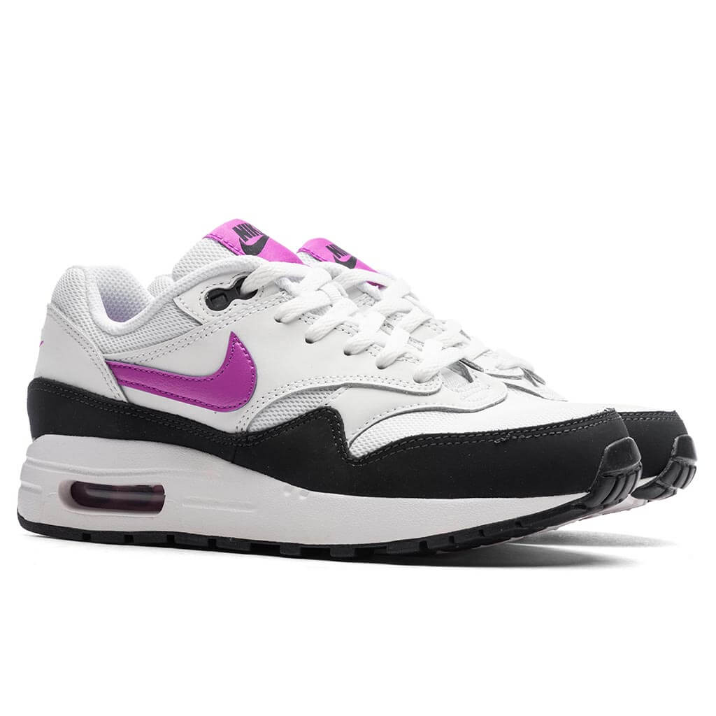 Air Max 1 BG (GS) - White/Fuchsia Dream/Dark Obsidian - Image 2