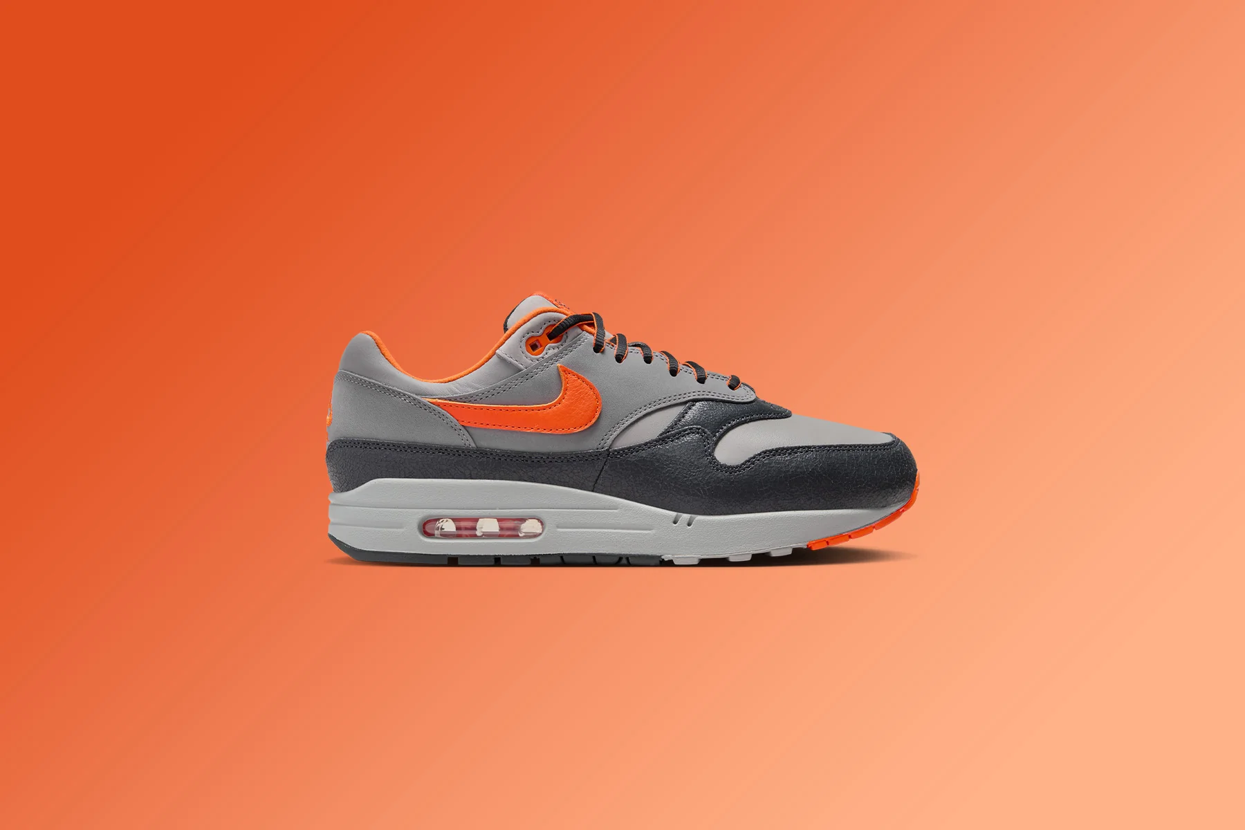 Nike x HUF Air Max 1 'Brilliant Orange' - Anthracite/Brilliant Orange/Medium Grey - Image 5