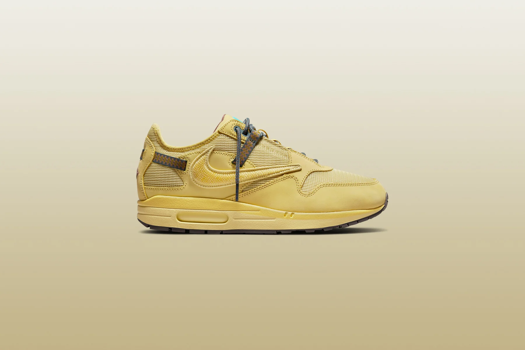 Air Max 1 x Travis Scott CACT.US CORP - Saturn Gold/Tea Tree Mist/Tent - Image 3