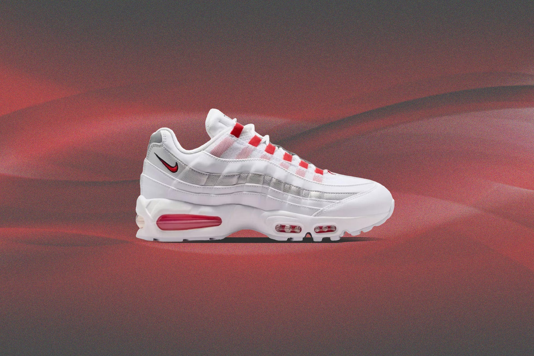 Air Max 95 SE 'England' - White/Speed Red/Metallic Silver/Obsidian - Image 2