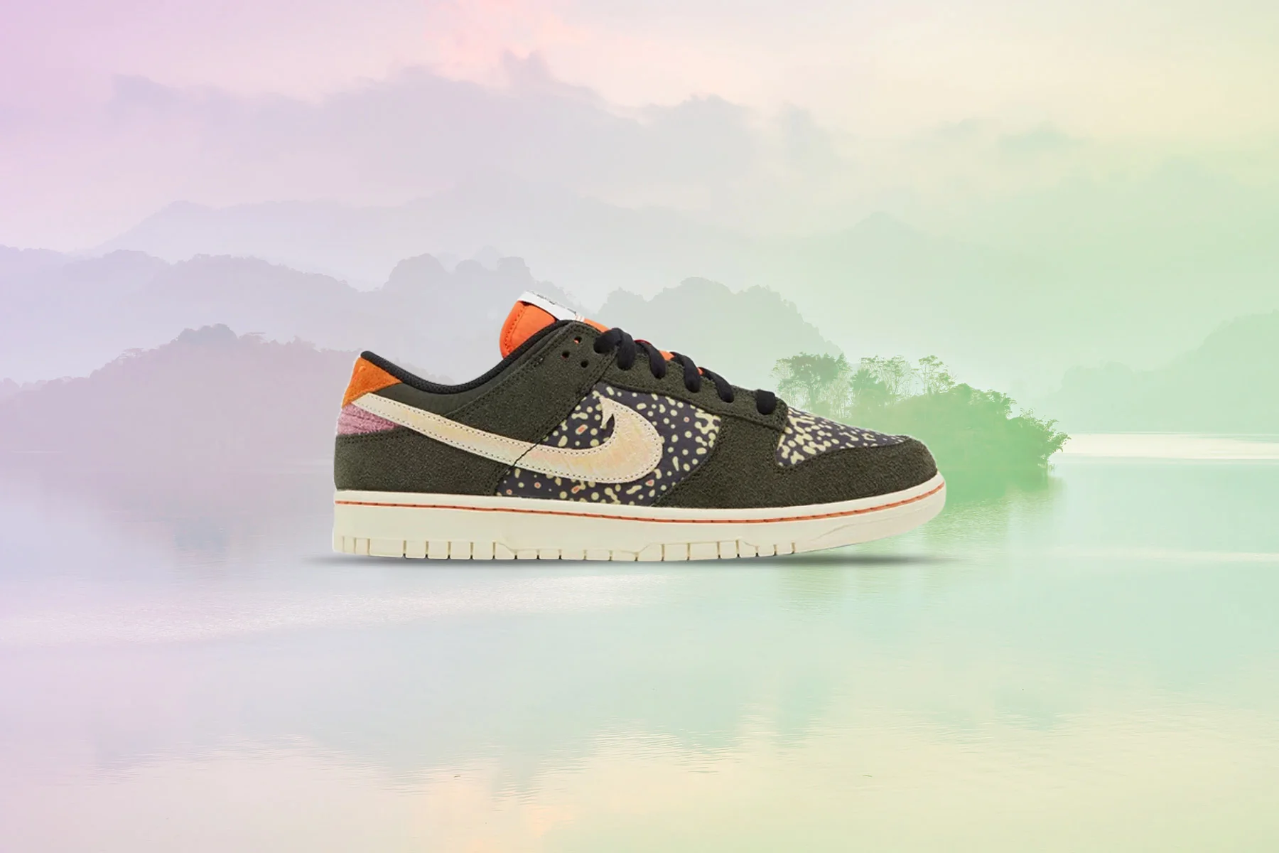Dunk Low Retro SE Rainbow Trout - Sequoia/Alabaster/Safety Orange - Image 2