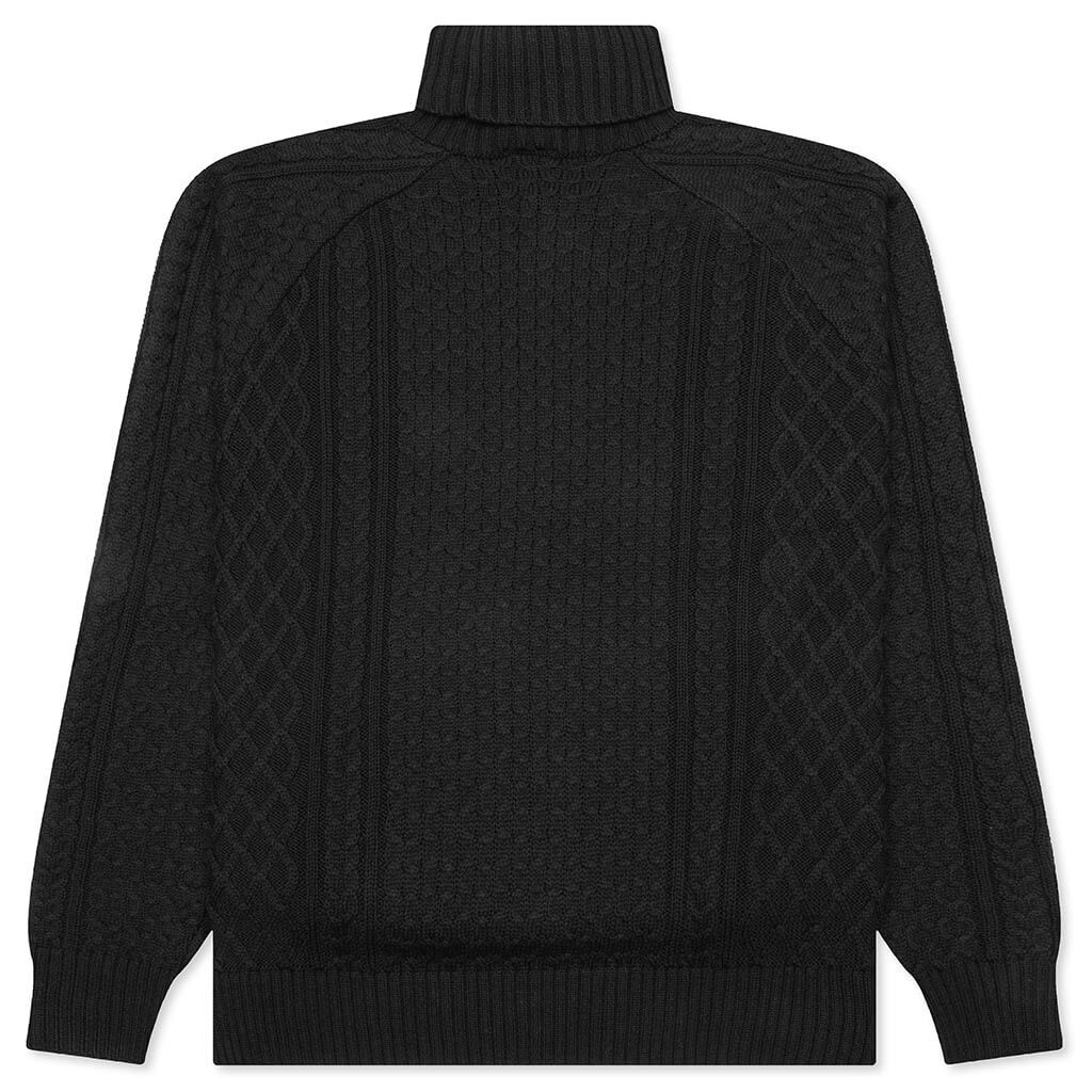 Nike Life Cable Knit Turtleneck Sweater - Black - Image 2