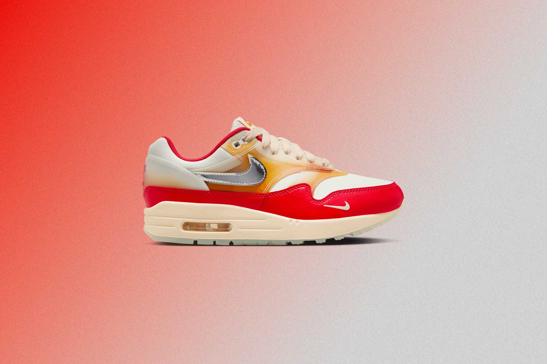 Women's Air Max 1 '87 PRM 'Soft Vinyl' - Sail/Metallic Silver/Siren Red - Image 5