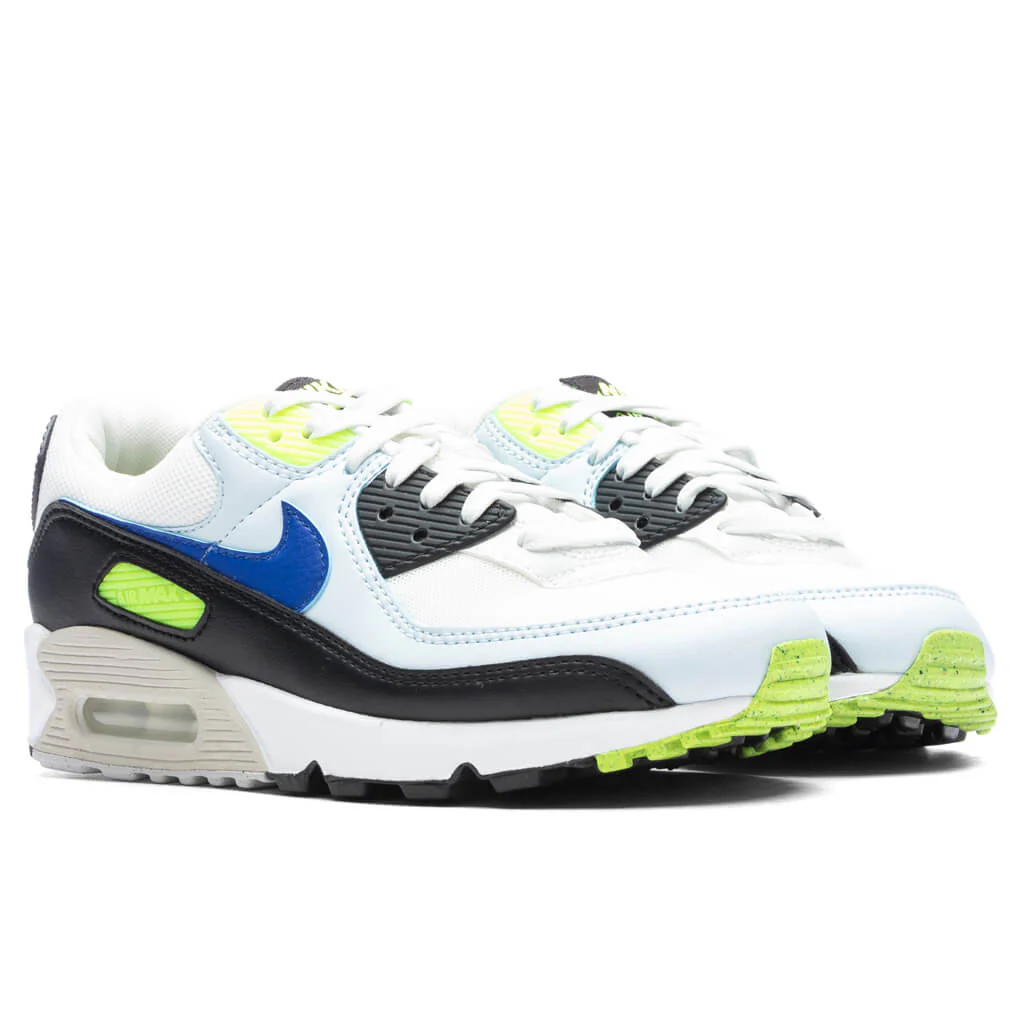Women's Air Max 90 - Summit White/Racer Blue/Volt - Image 2