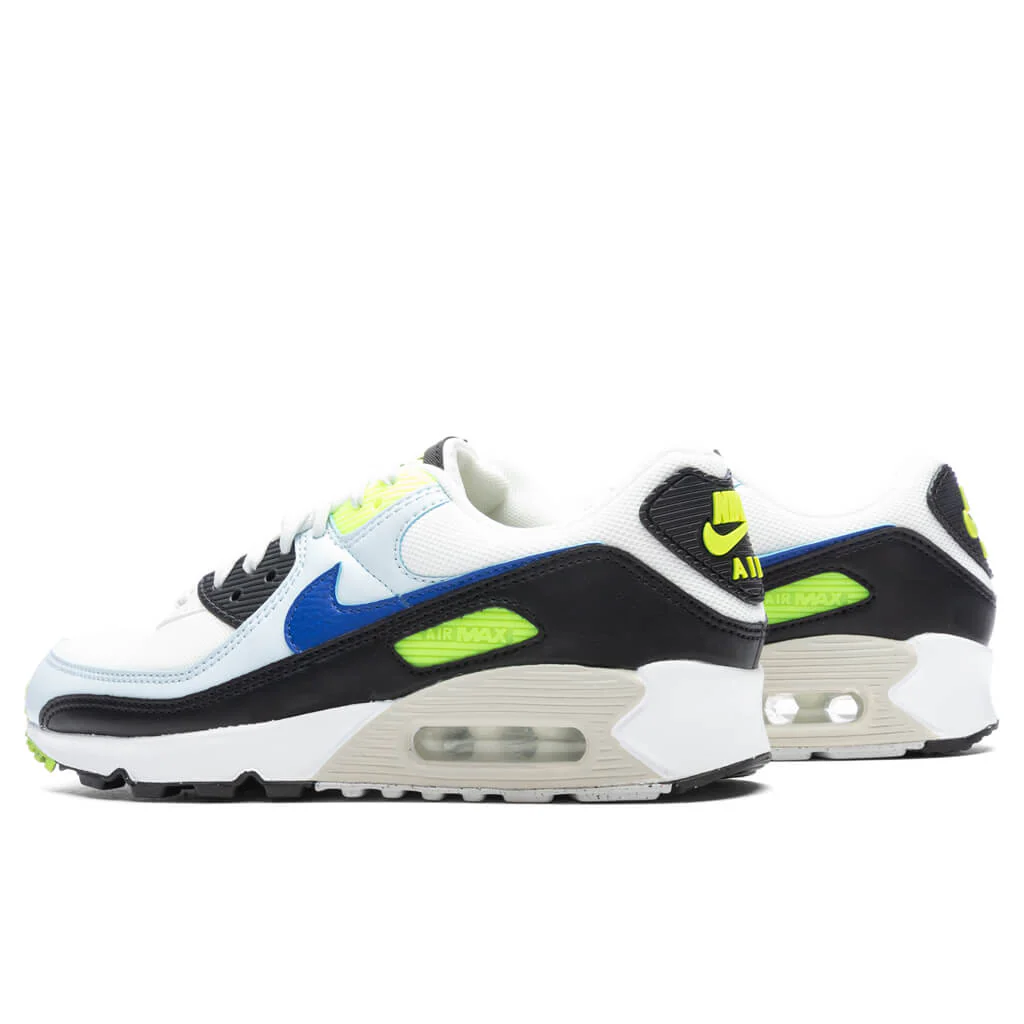 Women's Air Max 90 - Summit White/Racer Blue/Volt - Image 3