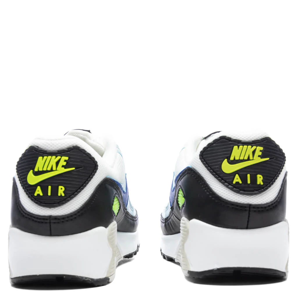 Women's Air Max 90 - Summit White/Racer Blue/Volt - Image 4