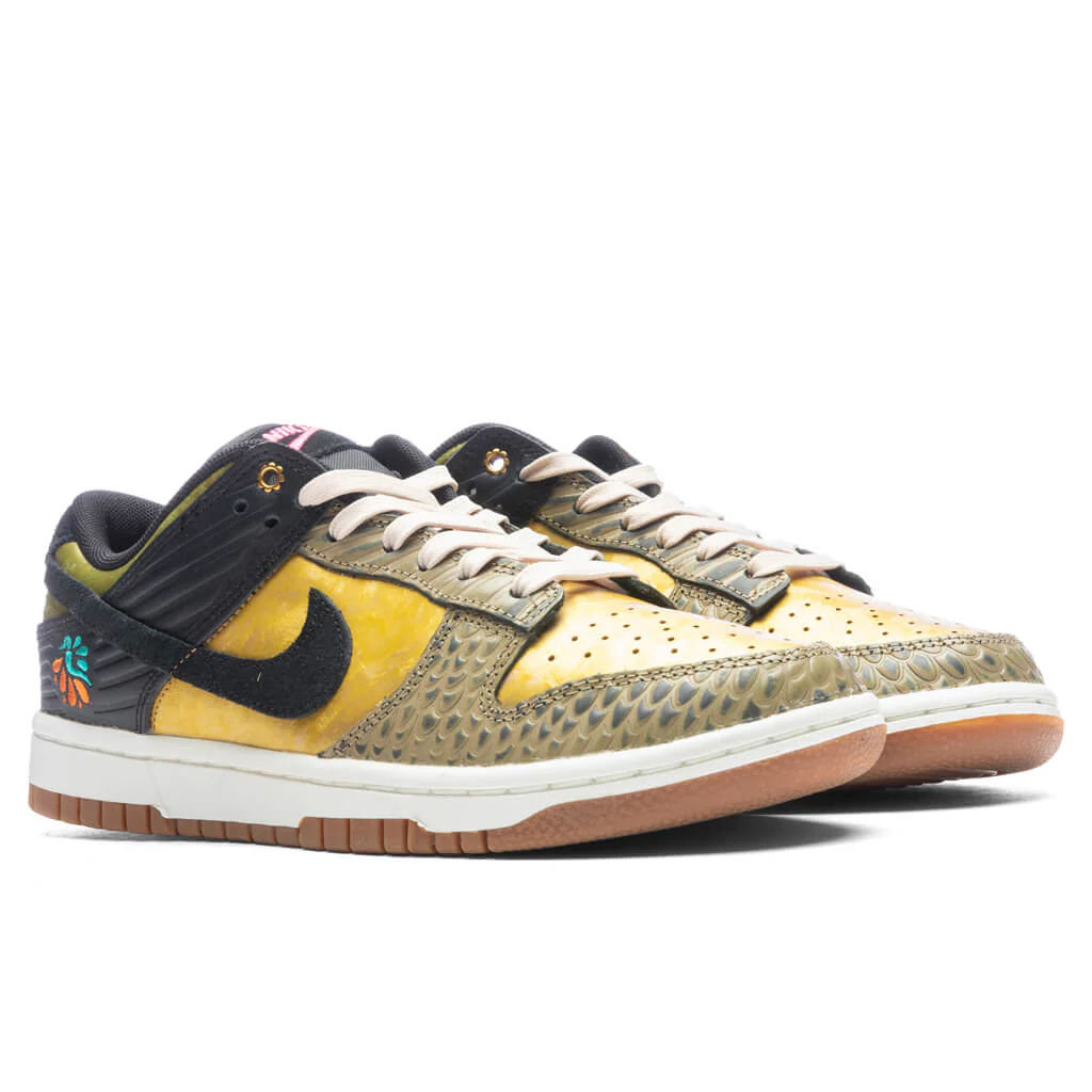 Women's Dunk Low 'Día De Muertos' - Black/Khaki/Metallic Gold - Image 2