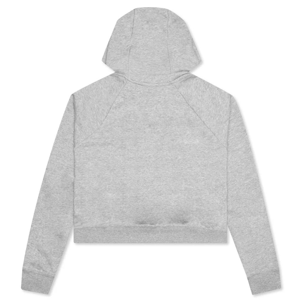 Women's Sportswear Essential Cropped Hoodie - Dark Grey Heather/White - Image 2