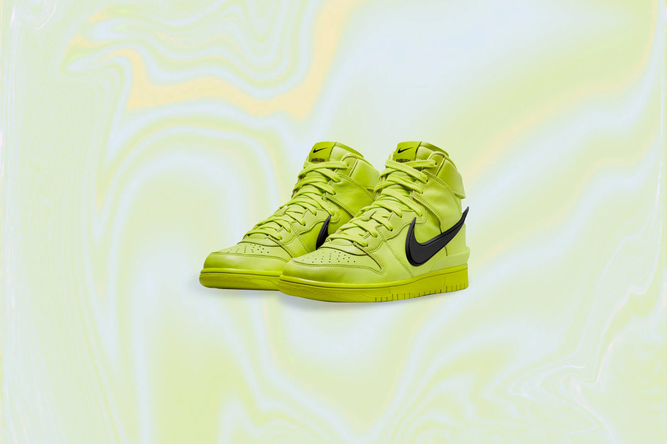 Nike x Ambush Dunk High 'Flash Lime' - Atomic Green/Black - Image 3