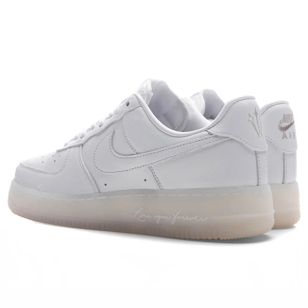 Nike x NOCTA Certified Lover Boy Air Force 1 Low - White/Cobalt Tint/Metallic Silver - Image 3