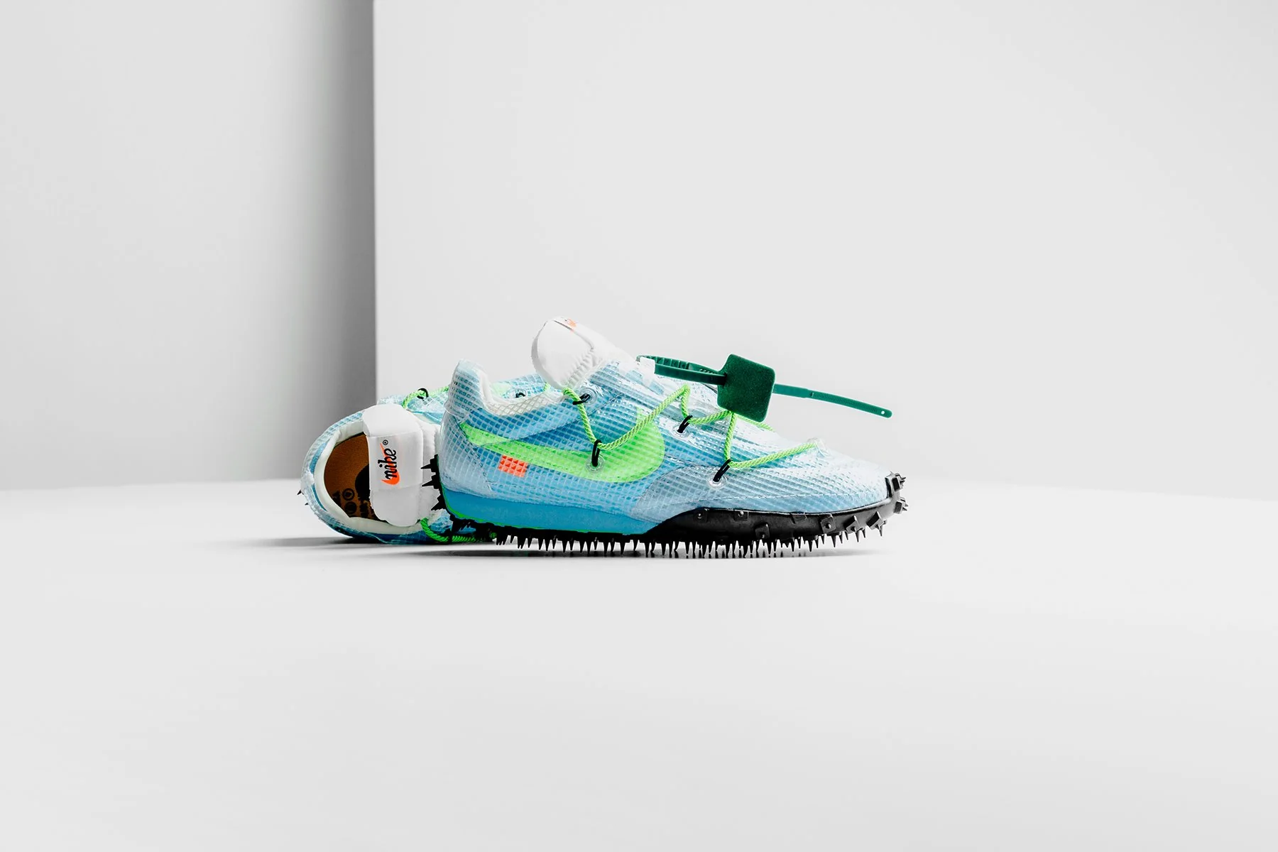 Nike x Off-White Women's Waffle Racer - Vivid Sky/Electric Green-Black - Image 3