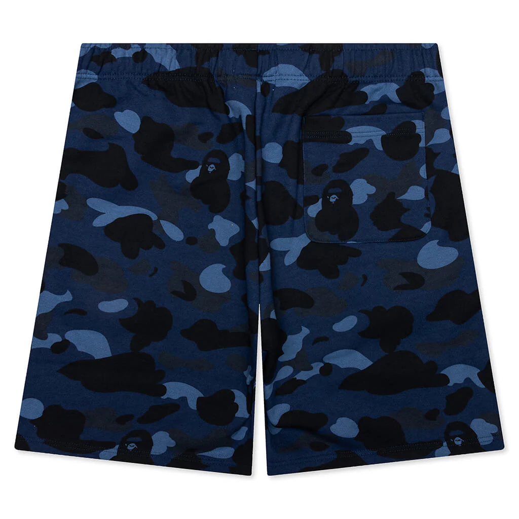 Color Camo Shark Sweat Shorts - Navy - Image 2