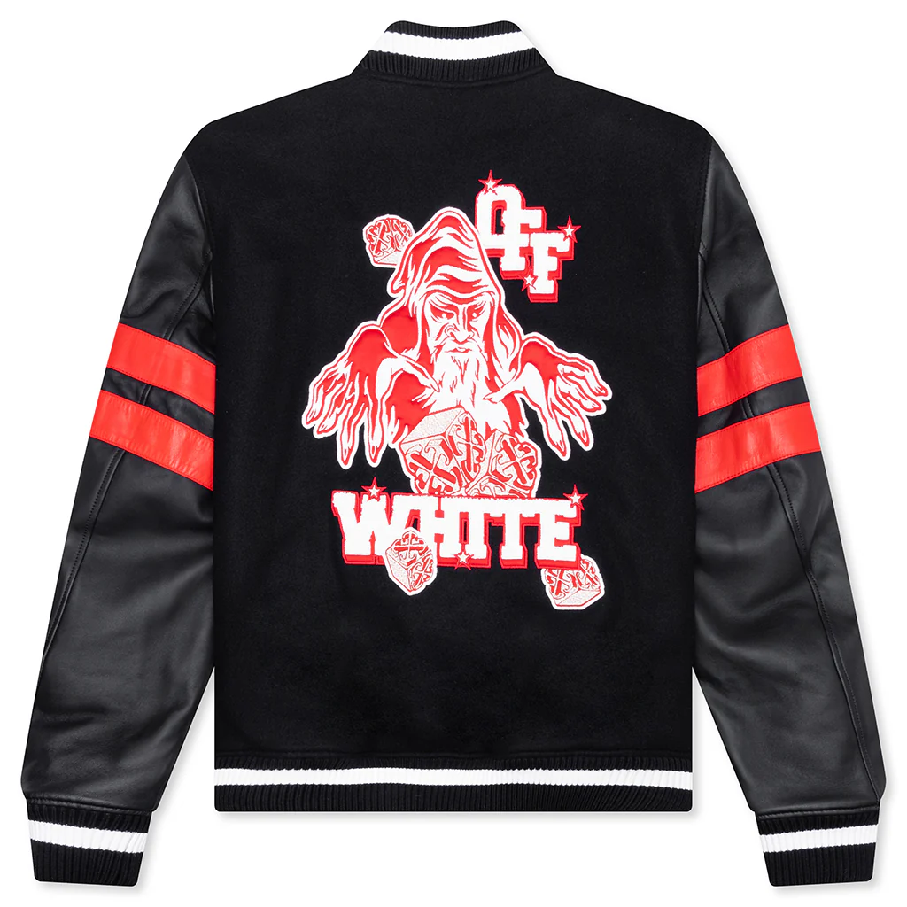 Wiz Dices Lea Wool Varsity Jacket - Black/White - Image 2
