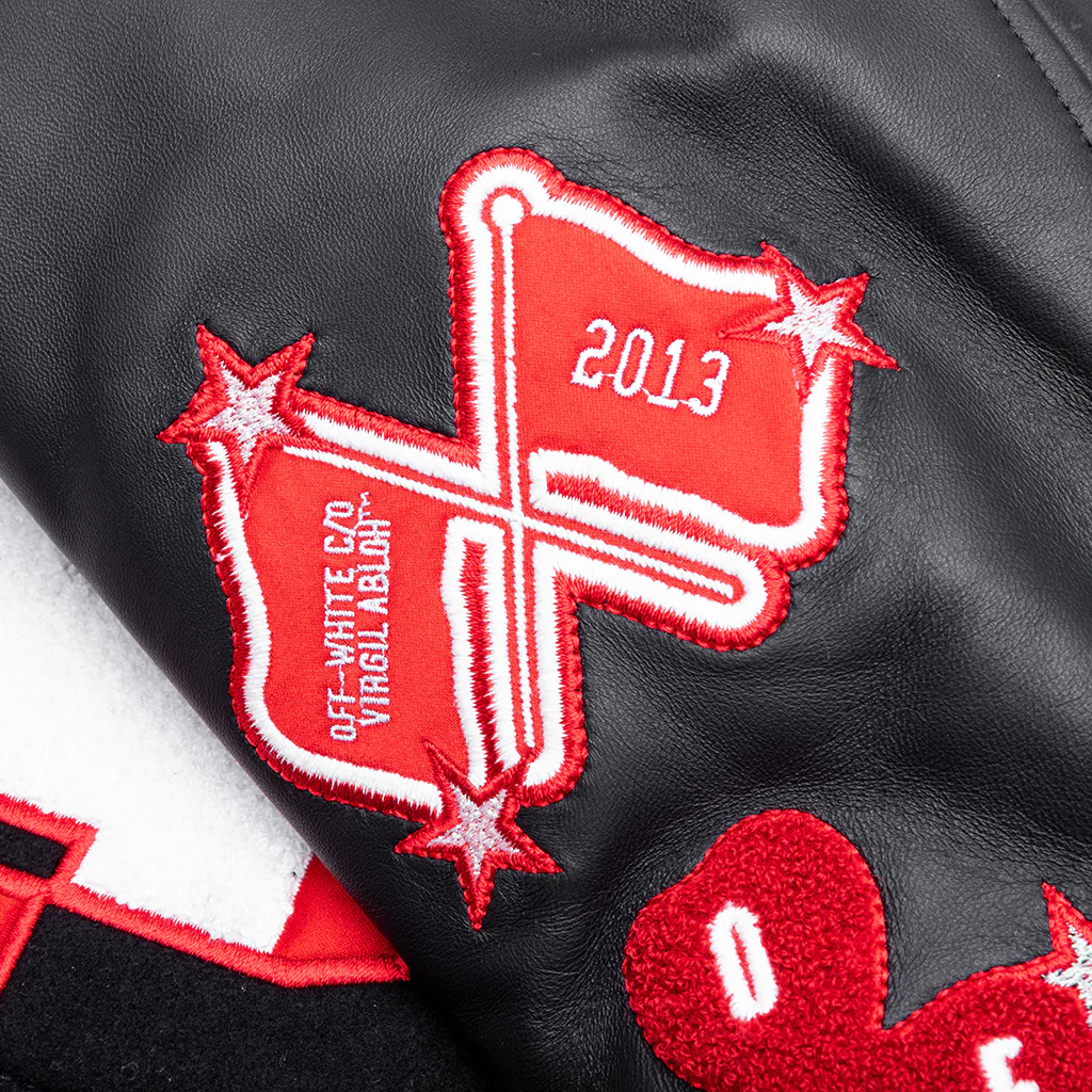 Wiz Dices Lea Wool Varsity Jacket - Black/White - Image 5