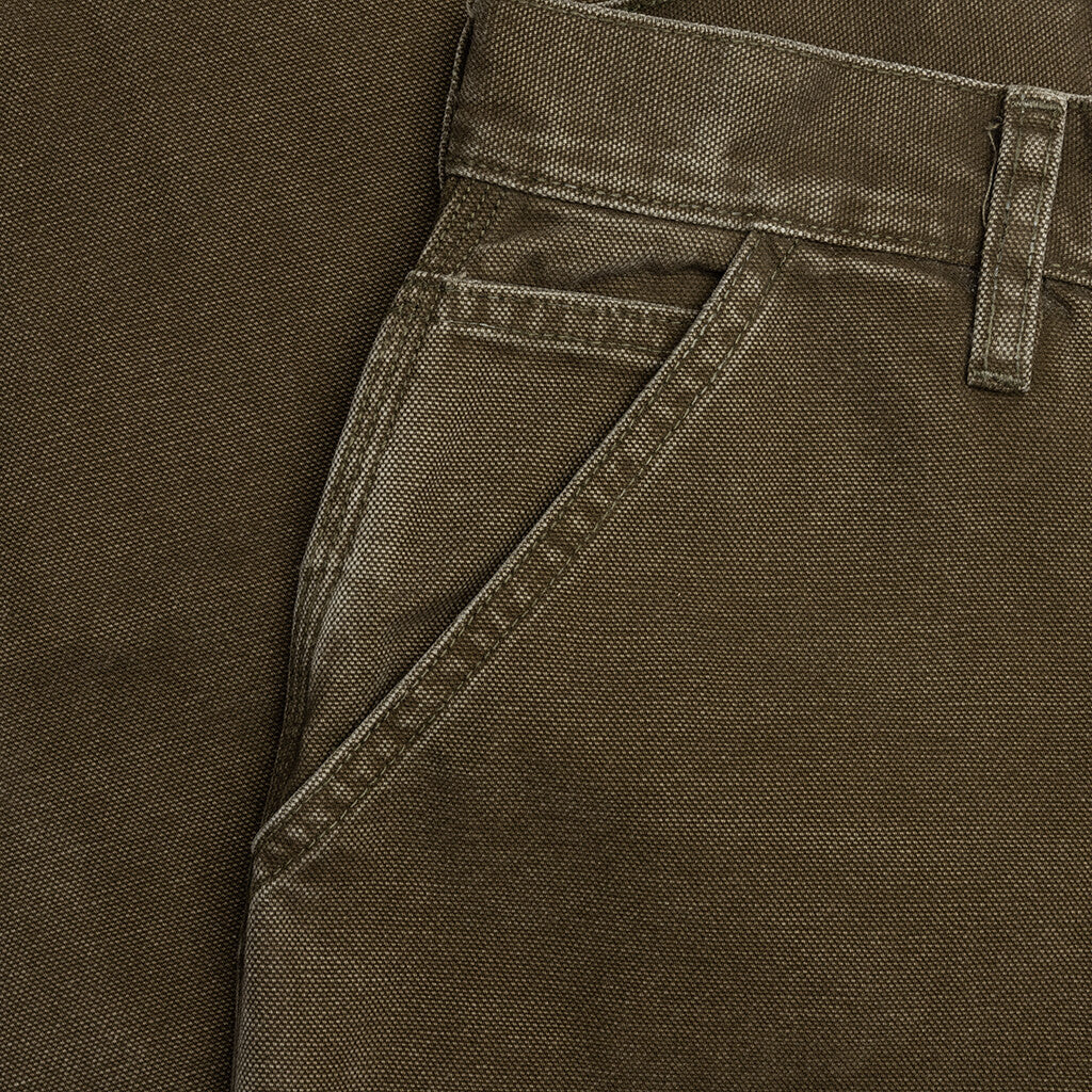 Canvas Double Knee Work Pant - Washed Moss Green - Image 3