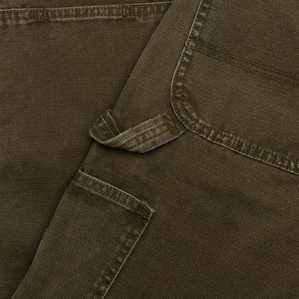 Canvas Double Knee Work Pant - Washed Moss Green - Image 5